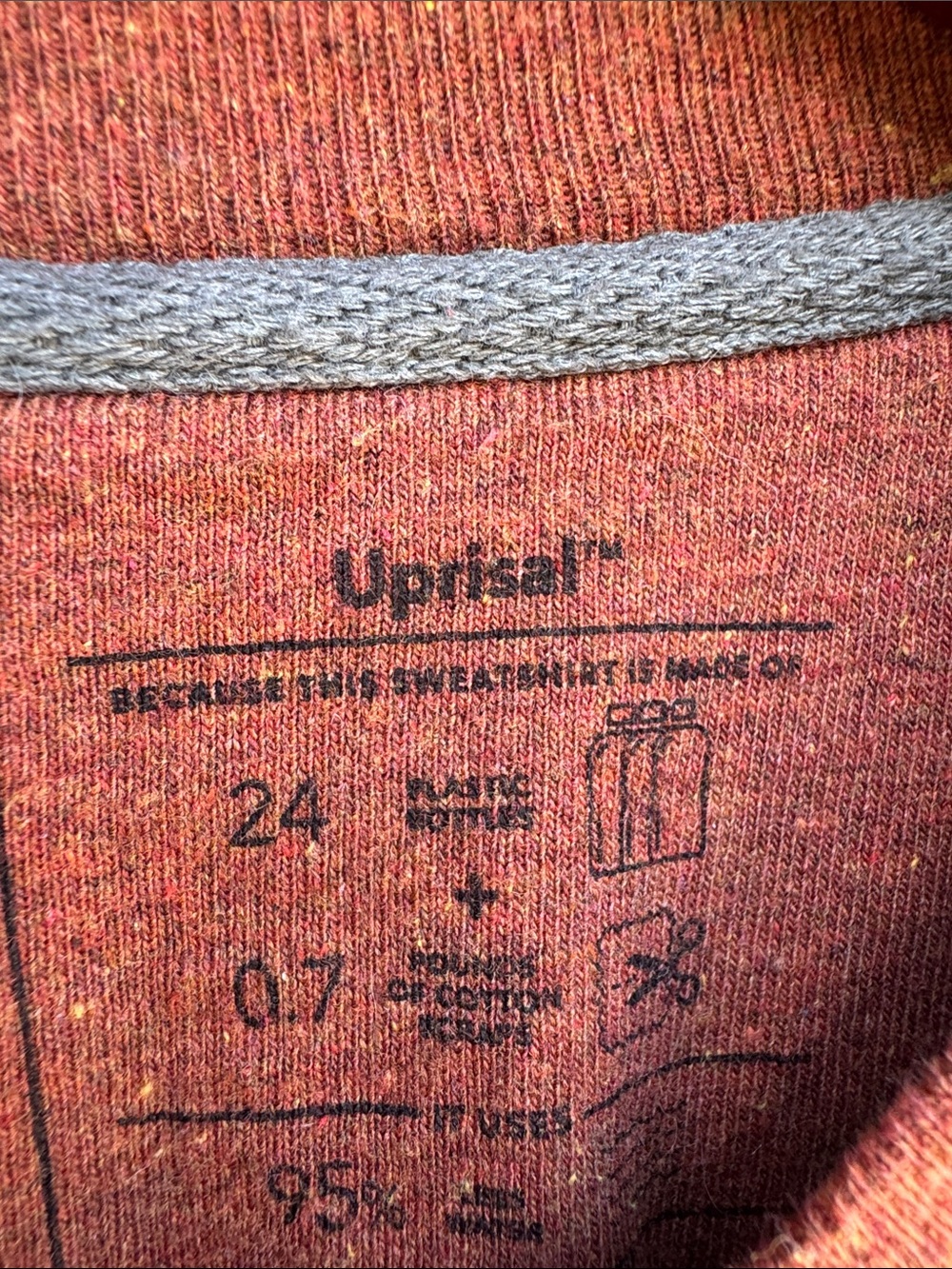 Patagonia Men’s Crewneck Sweatshirt in Rust Orange - Picture 3 of 8
